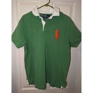 Polo Ralph Lauren Men's XL green Large PONY Custom Slim Fit Polo